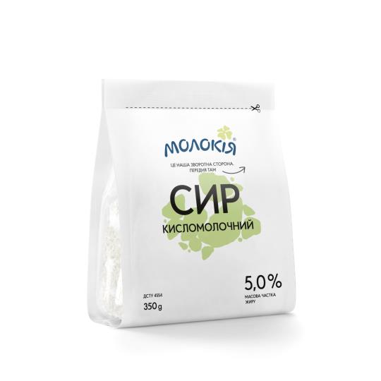 Сир кисломолочний 5% Молокія, 350 г "Родинна Кобваска"