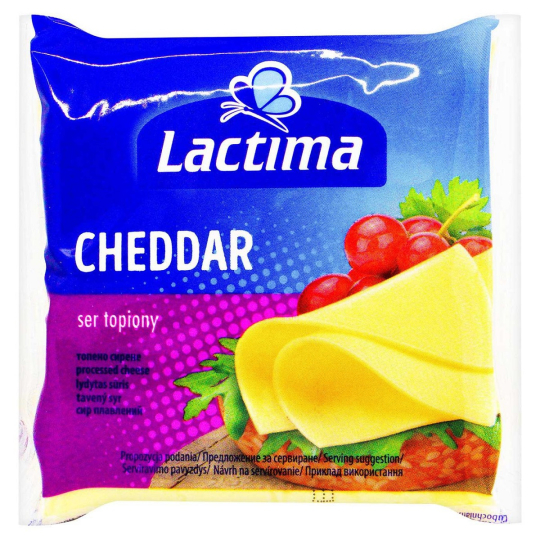 Сир плавлений Чеддер 36,2%, 130г  Lactima "Родинна ковбаска"