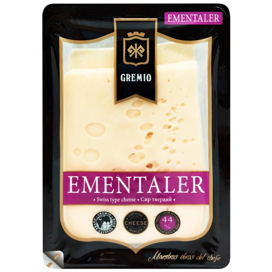 Сир твердий Ementaler 44%, 150г Gremio "Родинна ковбаска"