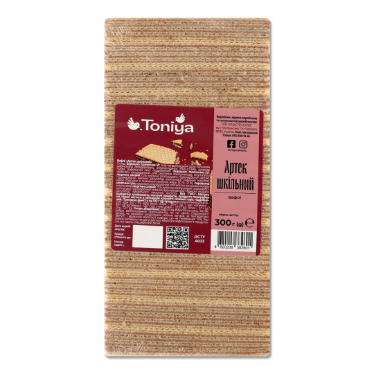 Вафлі Артек шкільний, 300г Toniya "Родинна ковбаска"
