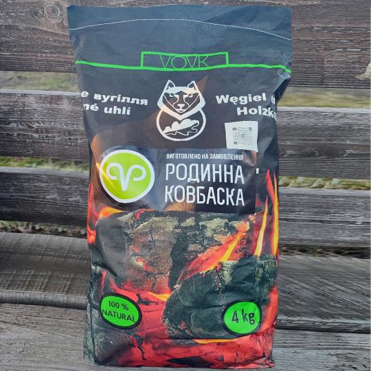 Вугілля деревне 4кг ТМ VOVK "Родинна ковбаска"