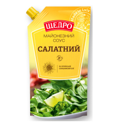 Соус майонезний Салатний 30% Щедро дой-пак 300г